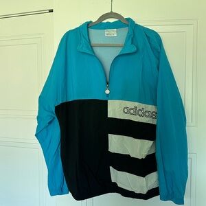 Adidas Teal and Black Half-Zip Jacket